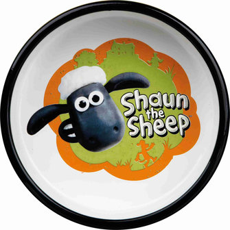 Shaun the Sheep Keramische voer/waterbak oranje 0.8 ltr / 16 cm + GRATIS PLACEMAT