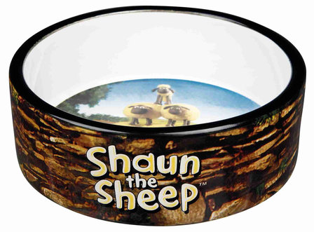 Shaun the Sheep Keramische voer/waterbak bruin 0.8 ltr / 16 cm + GRATIS PLACEMAT