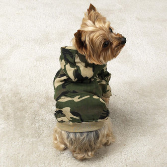 Camo Hoodie Groen XS Casual Canine OP=OP