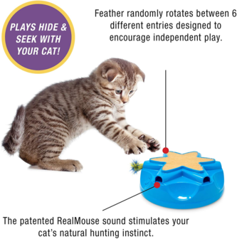 Ourpets Catty Whack Interactief kattenspeeltje met Veren en Muisgeluid