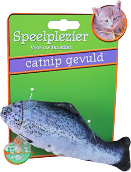 Boon Pluche Vis met Catnip Grijs 11 cm