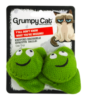 Grumpy Cat Knitted Brussel Sprouts met Catnip