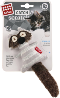 GiGwi Kattenspeelgoed Catch Scratch Wasbeer 14 cm