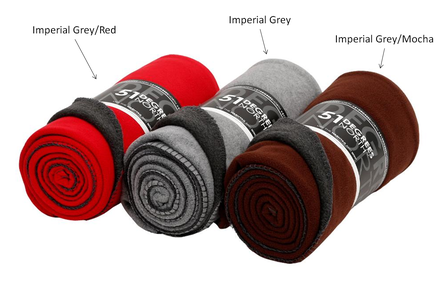 51 Degrees North Fleece Blanket 142 x 100 cm Imperial Grey Red
