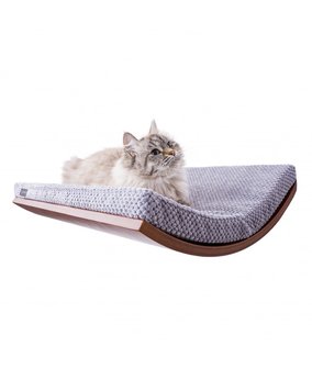 Cosy and Dozy - Chill Cat Shelf - Walnut + Soft Grey