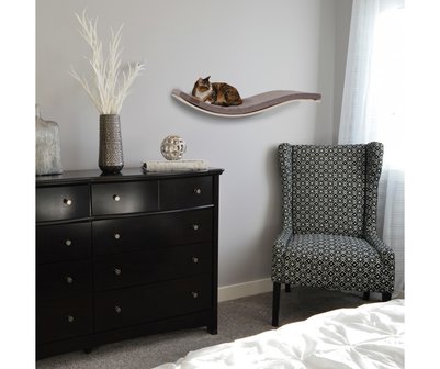 Cosy and Dozy - Chill DeLuxe Cat Shelf - Maple + Smooth Dark Grey