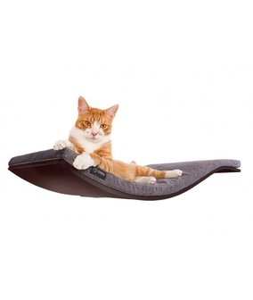 Cosy and Dozy - Chill DeLuxe Cat Shelf - Walnut + Smooth Dark Grey