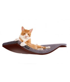 Cosy and Dozy - Chill DeLuxe Cat Shelf - Wenge + Smooth Dark Grey