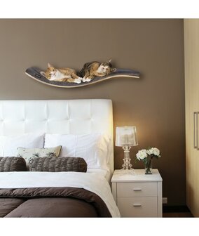 Cosy and Dozy - Chill DeLuxe Cat Shelf - Maple + Elegant Rose Grey