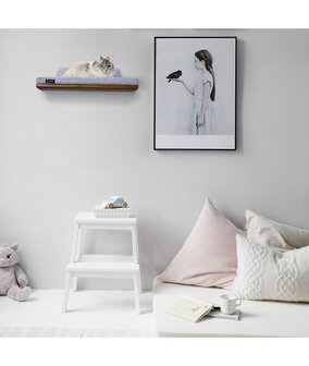 Cosy and Dozy - Chill Cat Shelf - Walnut + Fluffy Grey