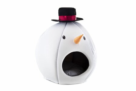 Iglo - Sneeuwman voor Kat of kleine Hond - 48 x 45 x40 met afneembare hoed