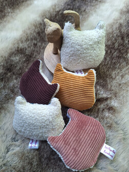 Kussen Kat - Les Pepettes Cr&eacute;ations - Diverse Kleuren - 11 cm