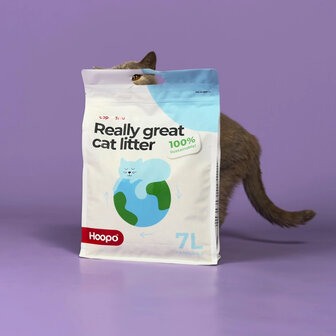 HOOPO - Tofu Kattenbakvulling - Doos van 4 x 7 Liter