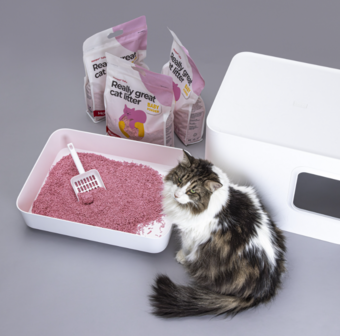 HOOPO - Tofu Kattenbakvulling Babypoeder- Doos van 4 x 7 Liter