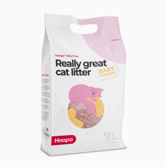 HOOPO - Tofu Kattenbakvulling Babypoeder- zak van 7 Liter