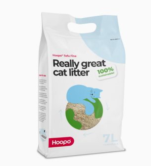 HOOPO - Tofu Fine Kattenbakvulling - Doos van 4 x 7 Liter