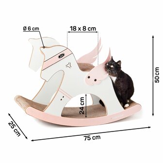 Canadian Cat Krabmeubel Unicorn - Wit-Roze - 74 x 26 x 50 cm
