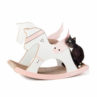 Canadian Cat Krabmeubel Unicorn - Wit-Roze - 74 x 26 x 50 cm