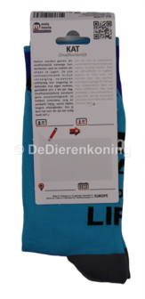 Meia Mania Sokken - Kat - 'I Do What I Want' &ndash; Blauw &amp; Lichtblauw &ndash; Maat 39/42