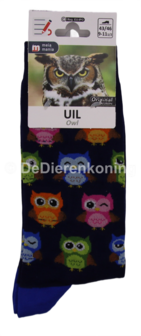 Meia Mania Sokken met Uiltjes &ndash; Blauw &ndash; Maat 43/46