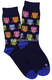 Meia Mania Sokken met Uiltjes &ndash; Blauw &ndash; Maat 35/38