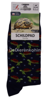 Meia Mania Sokken met Schildpadden &ndash; Donkerblauw &ndash; Maat 43/46