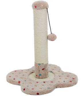 Ferribiella Soft Cat Tree met stippen, Beige 33 x 33 x 45 cm