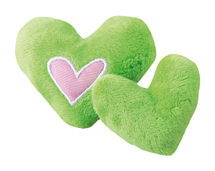 Rogz Catnip Plush Hearts Lime