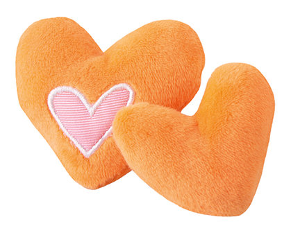 Rogz Catnip Plush Hearts Orange