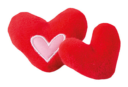 Rogz Catnip Plush Hearts Red