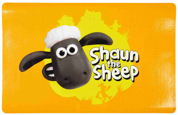 Shaun the Sheep Keramische voer/waterbak oranje 0.3 ltr / 12 cm + GRATIS PLACEMAT