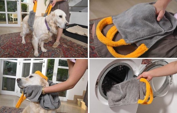 Swirl Hondenhanddoek met handgrepen