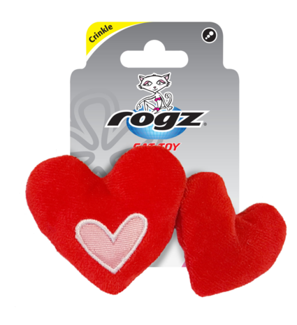 Rogz Catnip Plush Hearts Red
