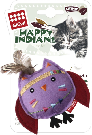 GiGwi Kattenspeelgoed Happy Indians Uil 16 cm