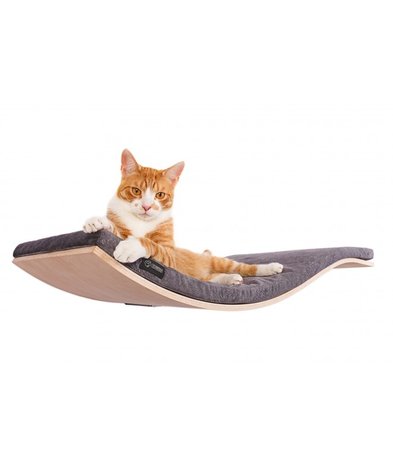 Cosy and Dozy - Chill DeLuxe Cat Shelf - Maple + Smooth Dark Grey