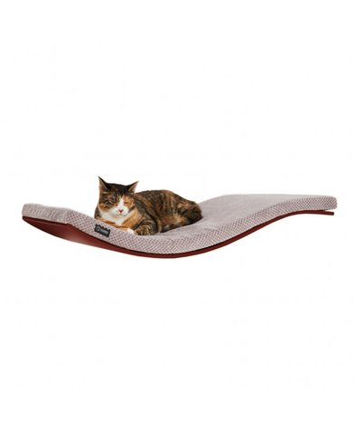 Cosy and Dozy - Chill DeLuxe Cat Shelf - Walnut + Soft Cappuccino