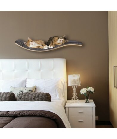 Cosy and Dozy - Chill DeLuxe Cat Shelf - Wenge + Elegant Rose Grey