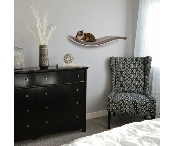 Cosy and Dozy - Chill DeLuxe Cat Shelf - Wenge + Elegant Rose Grey