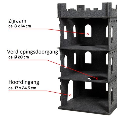 Candian Cat - Felty Fort - Kattenburcht Vilt - 55 x 55 x 108