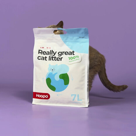 HOOPO - Tofu Kattenbakvulling - Doos van 4 x 7 Liter