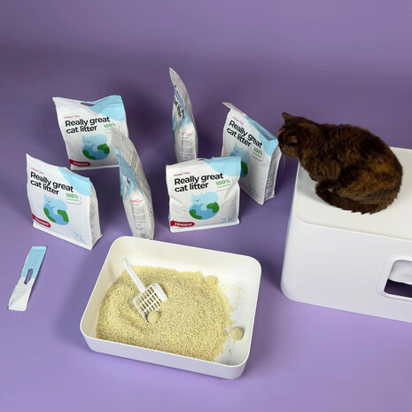 HOOPO - Tofu Kattenbakvulling - Doos van 4 x 7 Liter