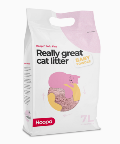 HOOPO - Tofu Fine Kattenbakvulling  Babypoeder - zak van 7 Liter