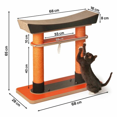 Canadian Cat Krabmeubel Torii - Oranje - 65 x 28 x 68 cm