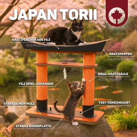 Canadian Cat Krabmeubel Torii - Oranje - 65 x 28 x 68 cm