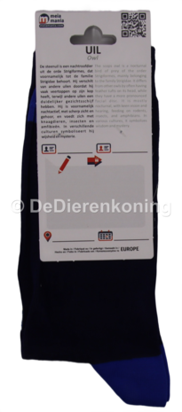 Meia Mania Sokken met Uiltjes &ndash; Blauw &ndash; Maat 43/46
