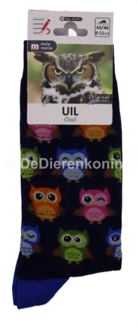 Meia Mania Sokken met Uiltjes &ndash; Blauw &ndash; Maat 43/46
