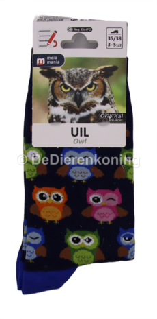 Meia Mania Sokken met Uiltjes &ndash; Blauw &ndash; Maat 35/38