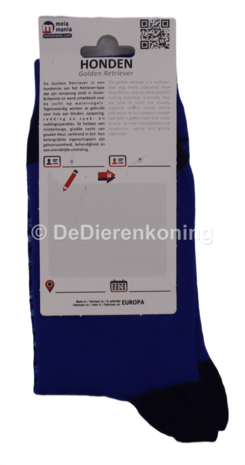 Meia Mania Sokken met Golden Retriever &ndash; Blauw &ndash; Maat 35/38