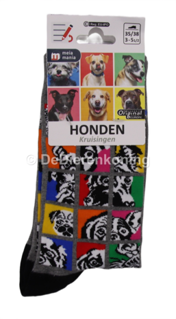 Meia Mania Sokken met Honden - Kruisingen &ndash; Grijs &ndash; Maat 35/38