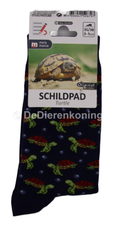 Meia Mania Sokken met Schildpadden &ndash; Donkerblauw &ndash; Maat 35/38